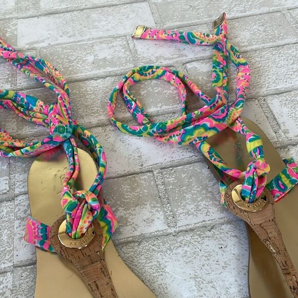 Lilly Pulitzer harbor wrap sandals - Picture 5 of 11